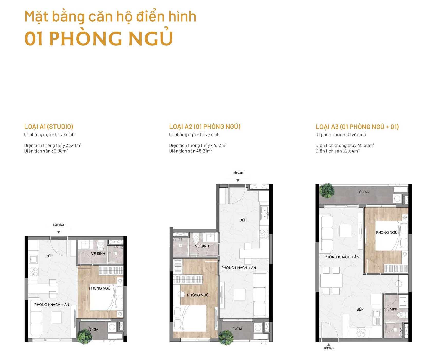 Mặt bằng điển hình căn 1PN Elysian
