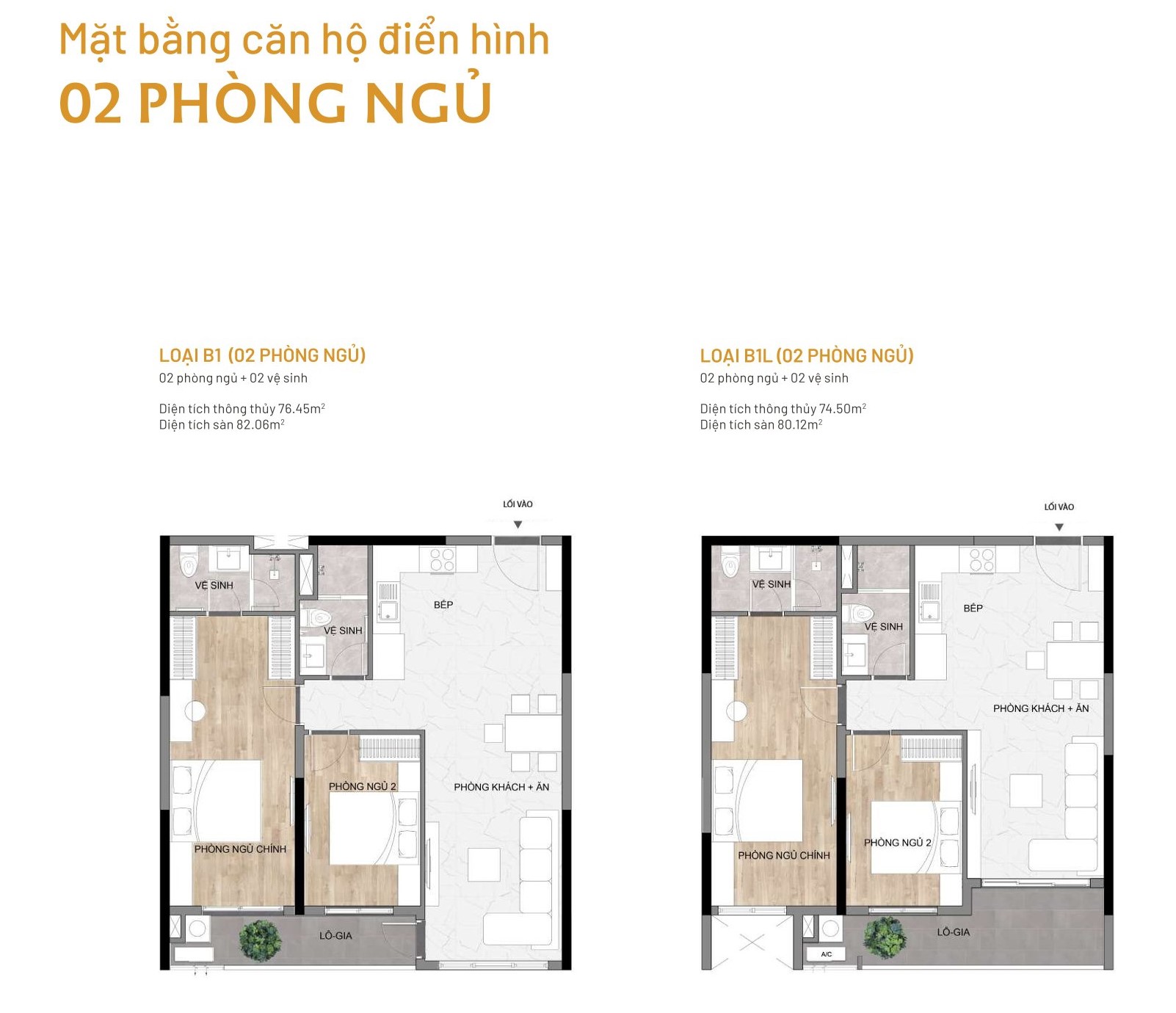 Mặt bằng điển hình căn 2PN Elysian